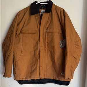 Utility Pro Wear Canvas Work Jacket Brown, Dark Brown Corduroy Collar Mens XL